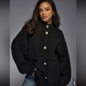 Missguided black / gold cardigan